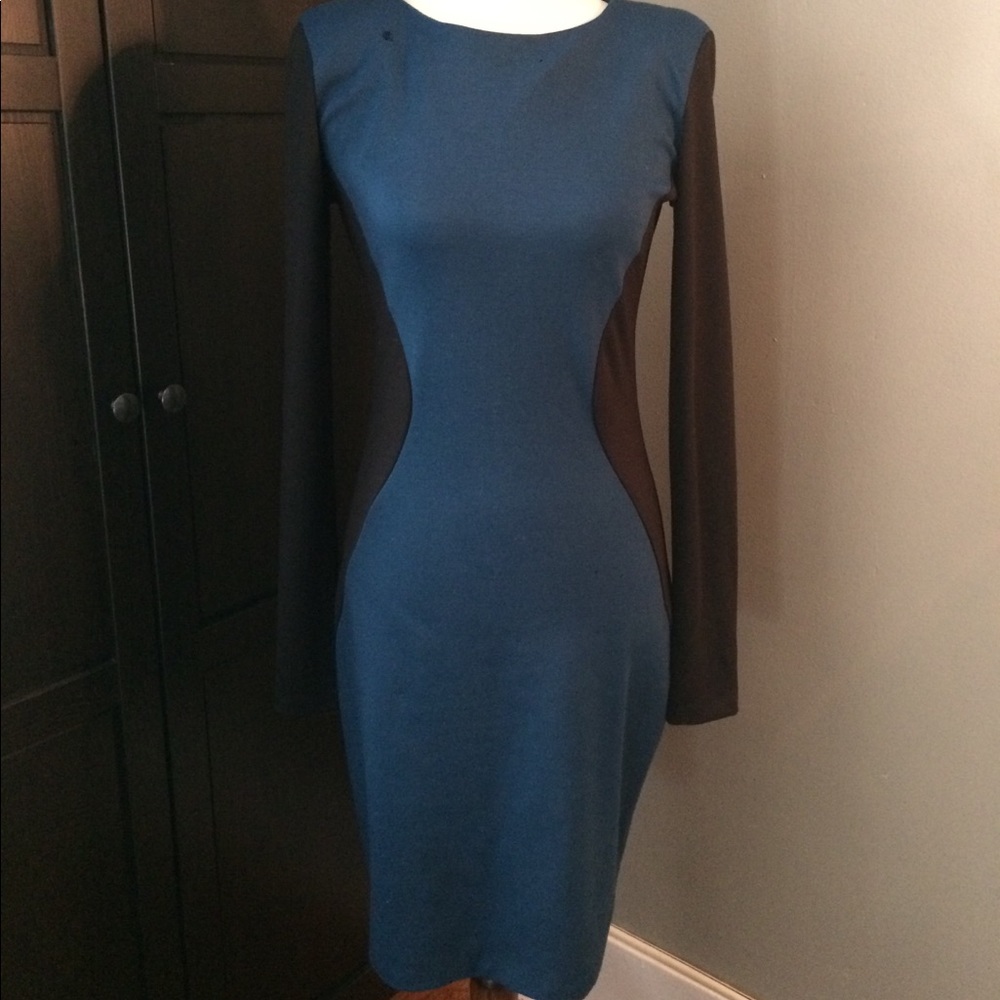 Ponte Knit Colorblock Bodycon Dress